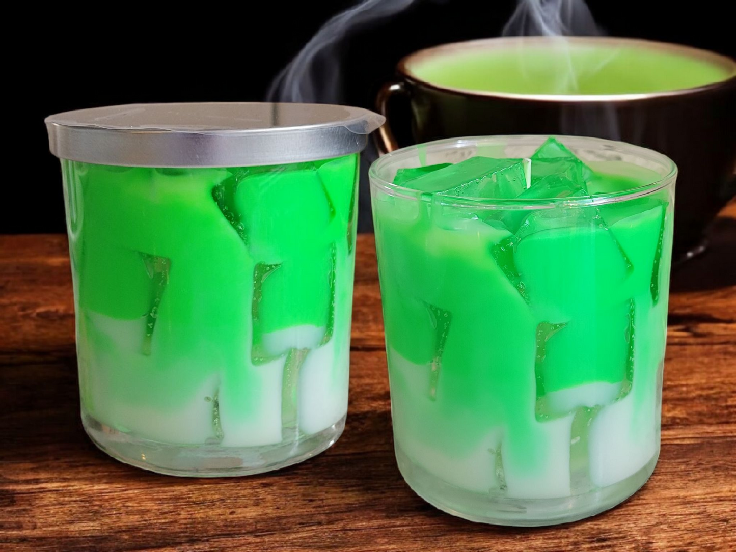Matcha Iced Latte 9 0z Glass Tumbler Soy Wax Non Toxic Candle