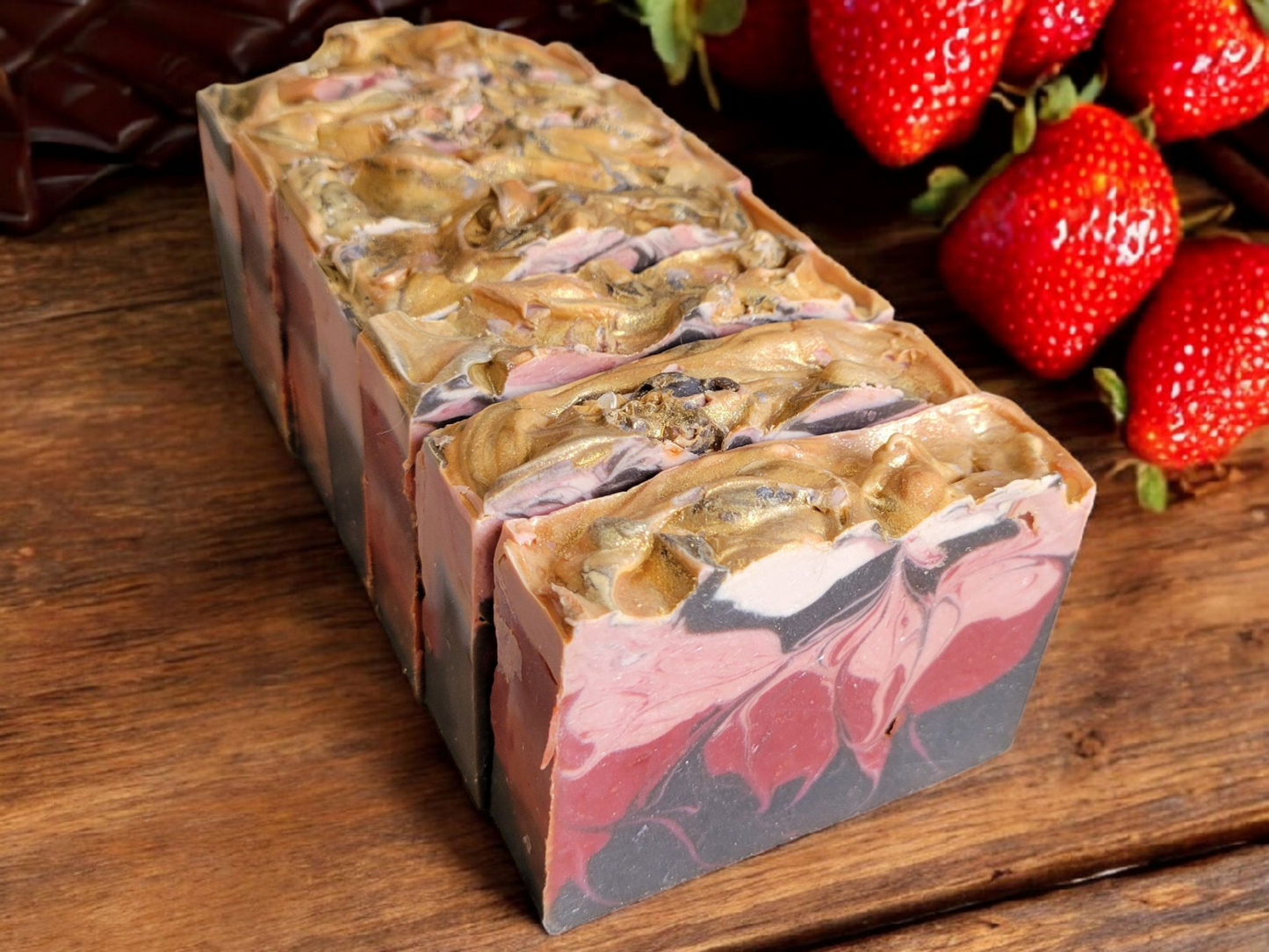 Chocolate Covered Strawberries Scented Handmade All Natural Soap