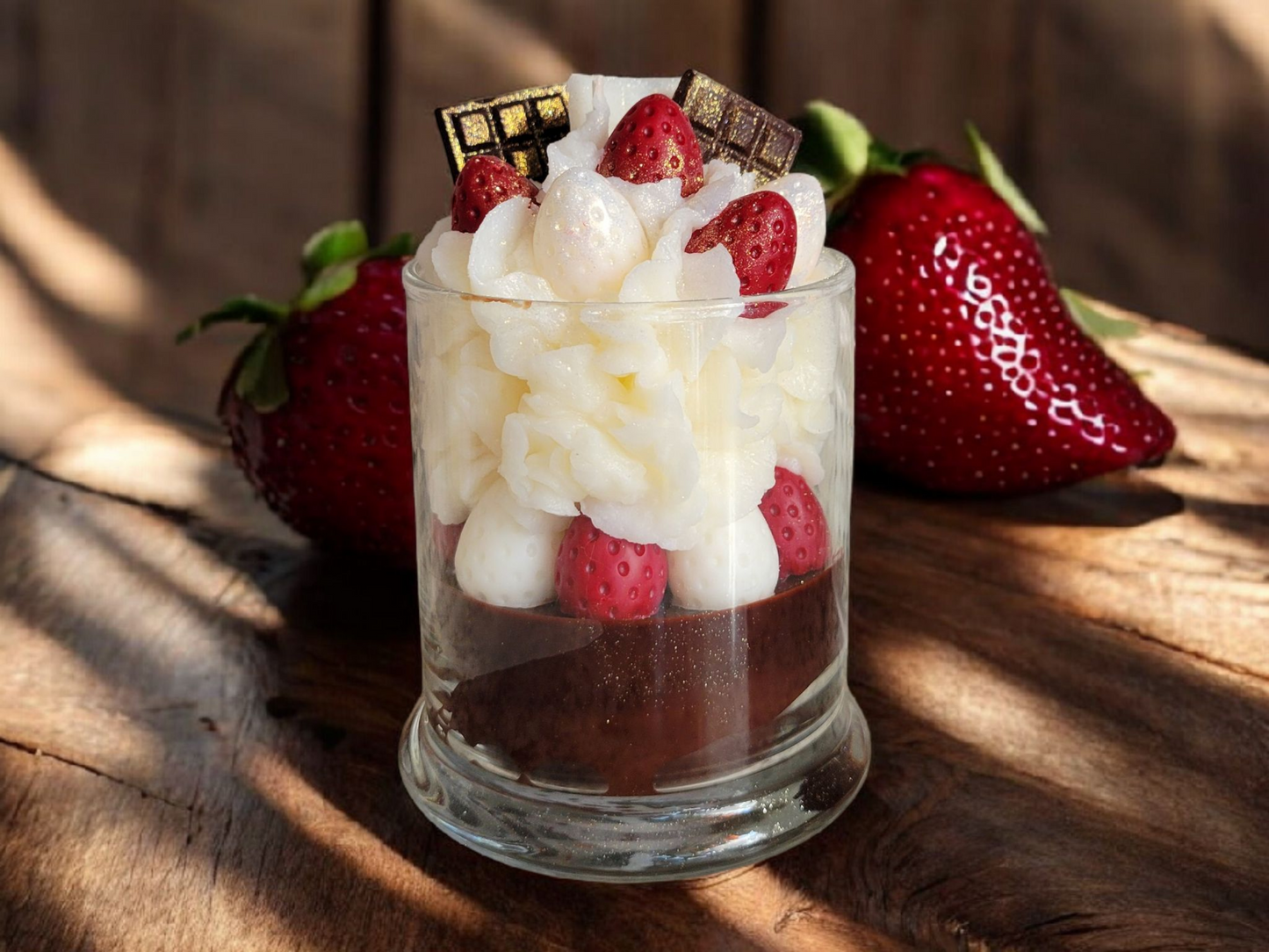 Chocolate Covered Strawberry Specialty Dessert Candle