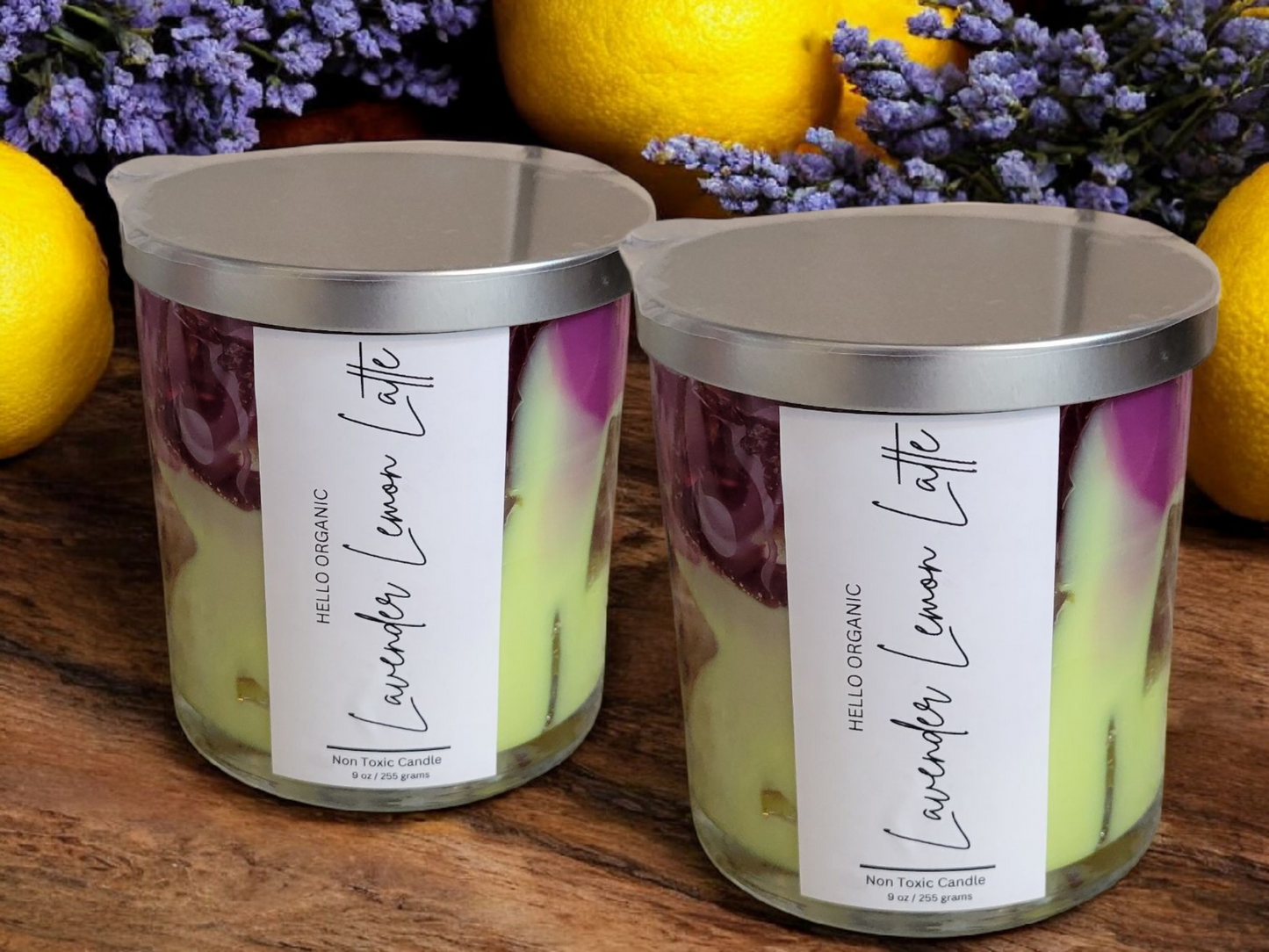 Lavender Lemonade Iced Latte 9 0z Glass Tumbler Soy Wax Non Toxic Candle