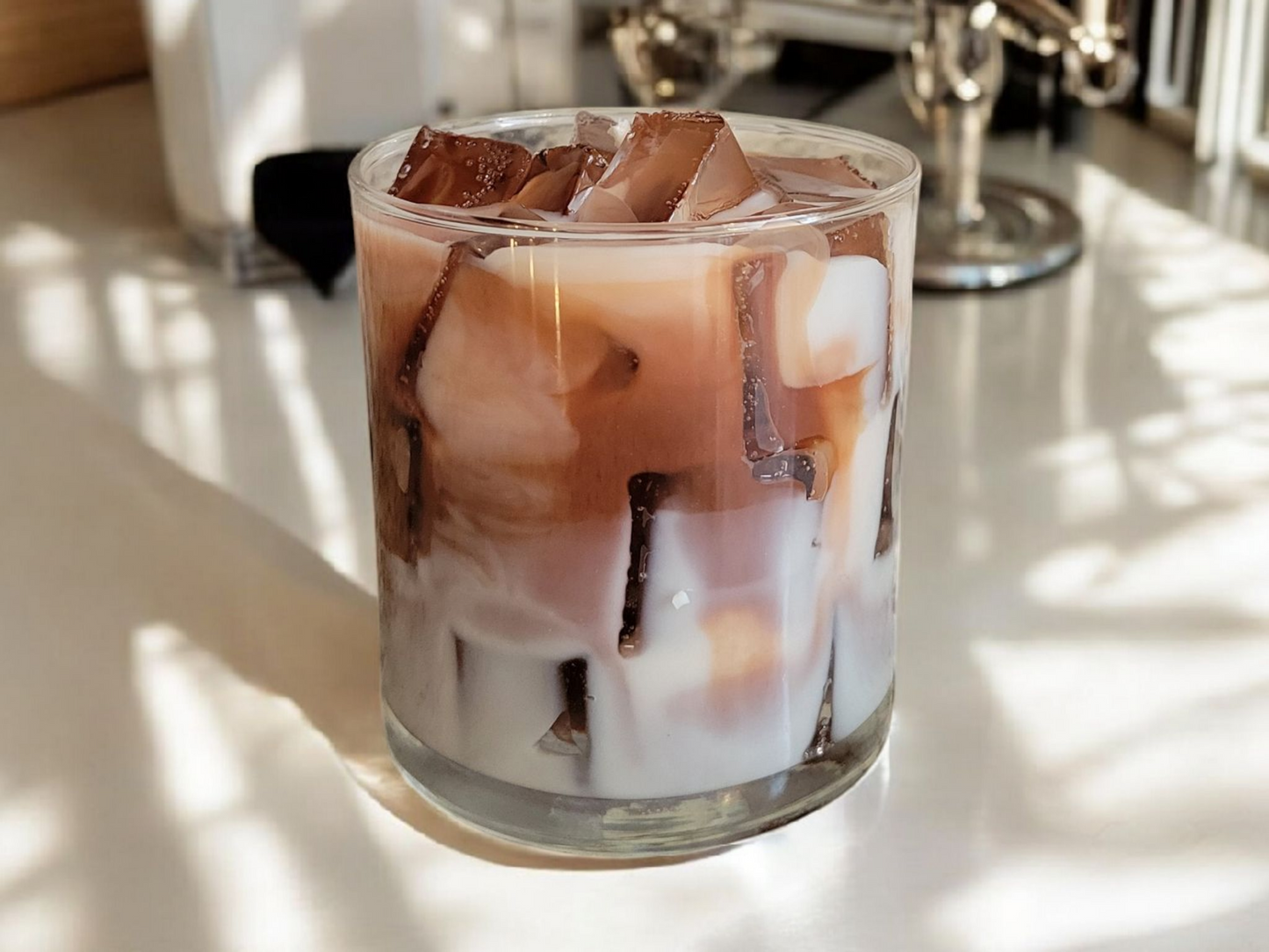 Iced Latte 9 0z Glass Tumbler Soy Wax Non Toxic Candle