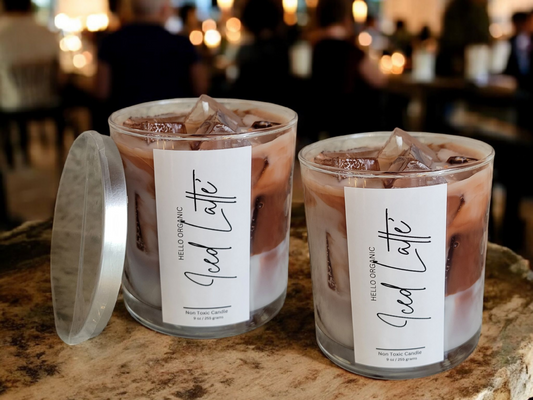 Iced Latte 9 0z Glass Tumbler Soy Wax Non Toxic Candle