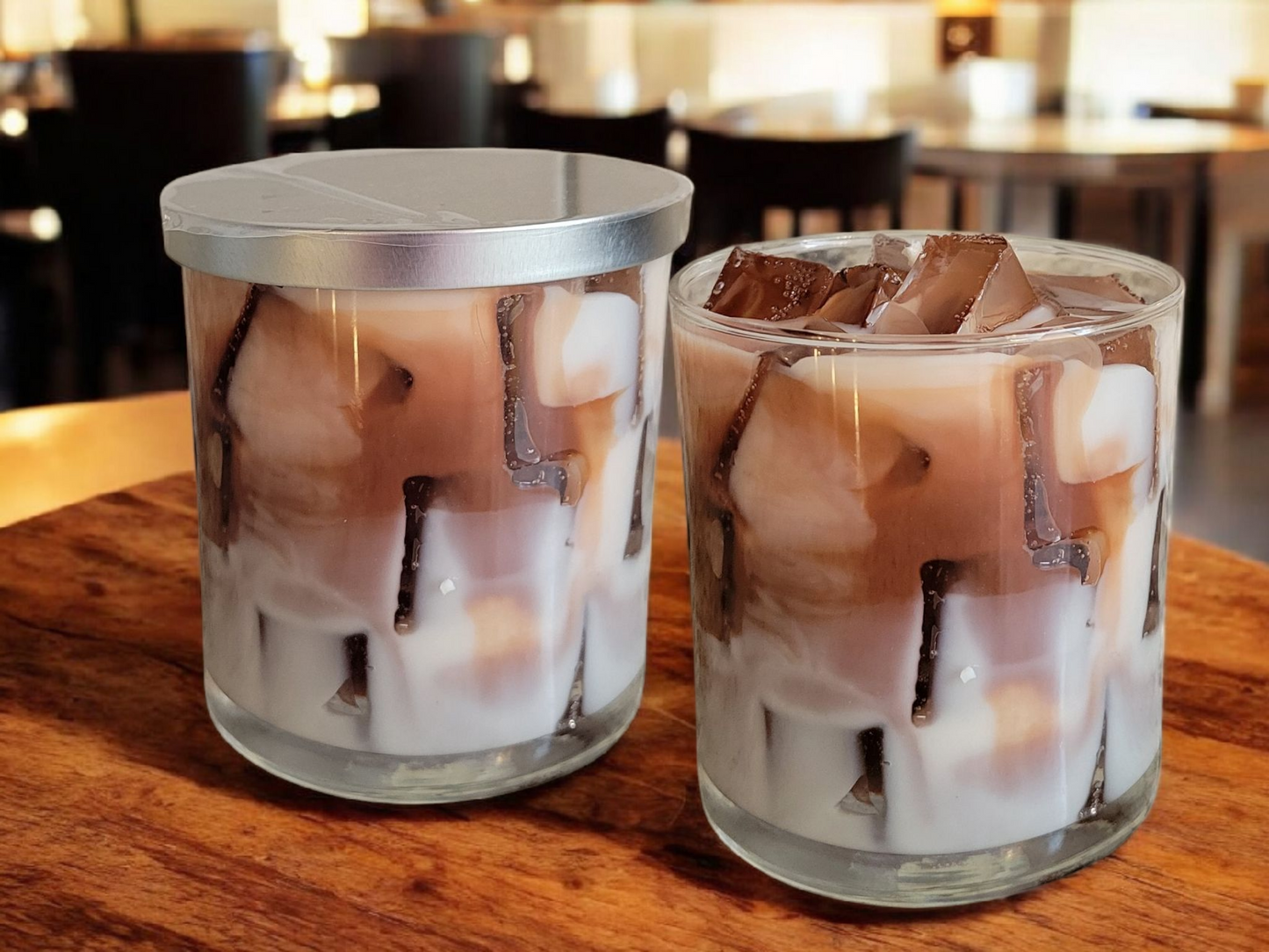 Iced Latte 9 0z Glass Tumbler Soy Wax Non Toxic Candle